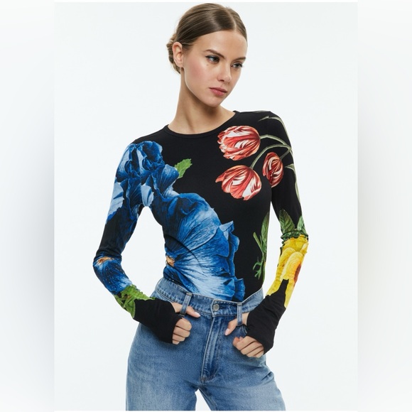Alice Olivia Delaina Le Parisien Long Sleeve Top - Main Image